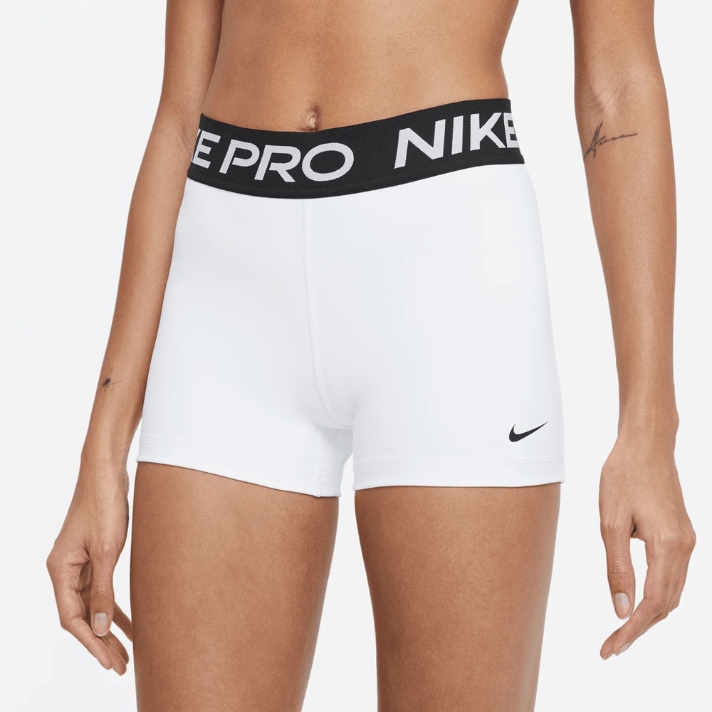Nike Women's White Pro Spandex Shorts 3”